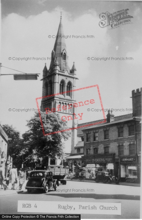 Photo of Rugby, Parish Church c.1950