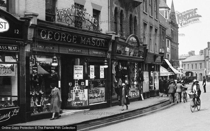 Photo of Rugby, Shops, Market Place 1932