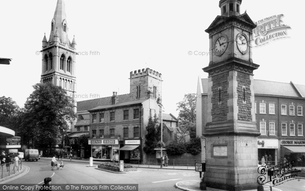 Photo of Rugby, St Andrew's Church And The Clock Tower c.1965