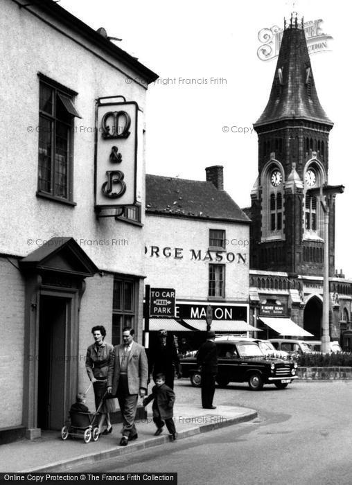Photo of Rugeley, Family In Market Place c.1955
