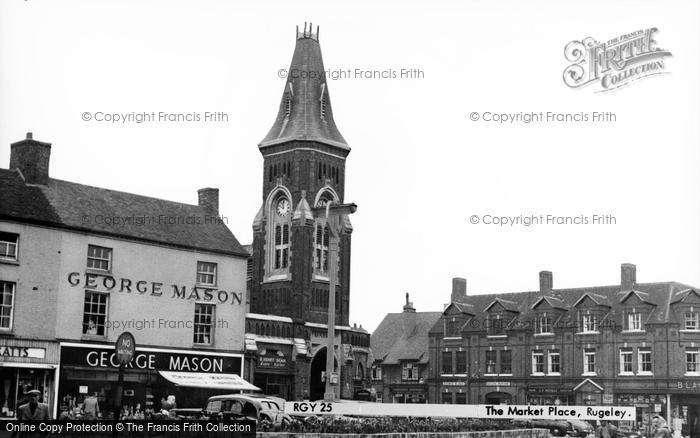 Photo of Rugeley, The Market Place c.1955
