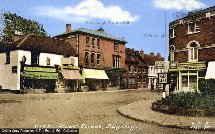 Photo of Rugeley, Upper Brook Street c.1955