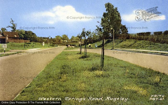 Photo of Rugeley, Western Springs Road c.1955