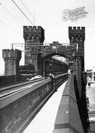 Runcorn-Widnes Railway Bridge c.1961, Runcorn