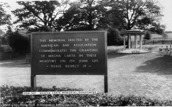 Photo of Runnymede, Magna Carta Memorial c.1960