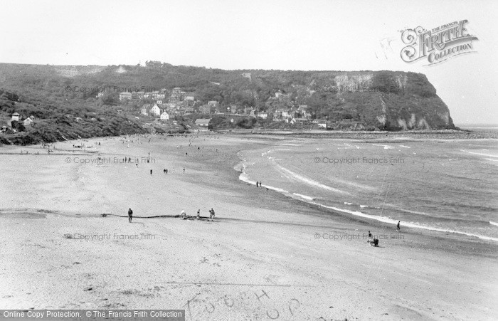 Photo of Runswick, Lingrow Knoll And The Village From The Beach c.1955