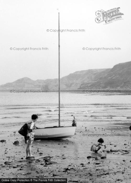 Photo of Runswick, Sailing Boat On The Beach c.1965
