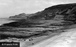 Runswick, The Beach And Cliffs c.1955, Runswick Bay