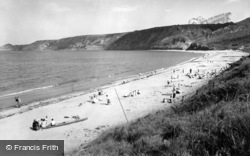 Runswick, The Beach And Headland c.1955, Runswick Bay