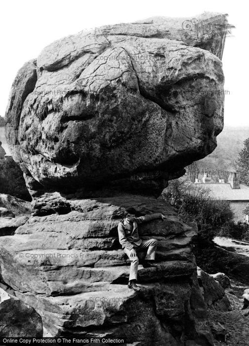 Photo of Rusthall, Young Man At Toad Rock c.1870