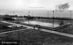 Swimming Pool And Beach From Mallon Dene c.1950, Rustington