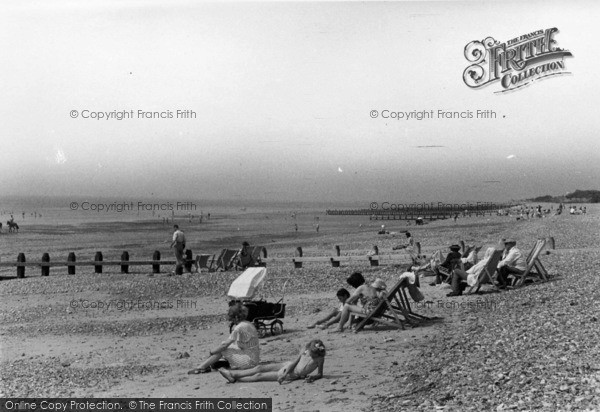 Photo of Rustington, The Beach c.1955