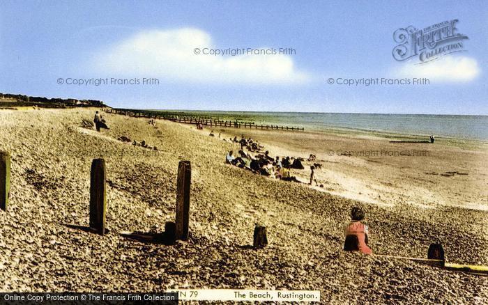 Photo of Rustington, The Beach c.1960