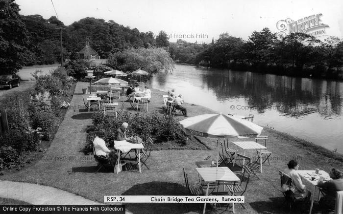 Photo of Ruswarp, Chain Bridge Tea Gardens c.1960