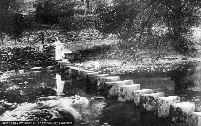 Photo of Rydal, Crossing The Stepping Stones c.1935