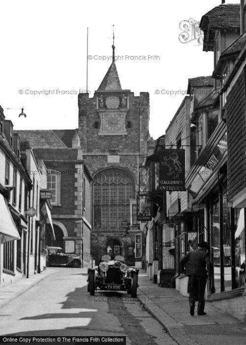 Photo of Rye, St Mary's Church, From Lion Street c.1955