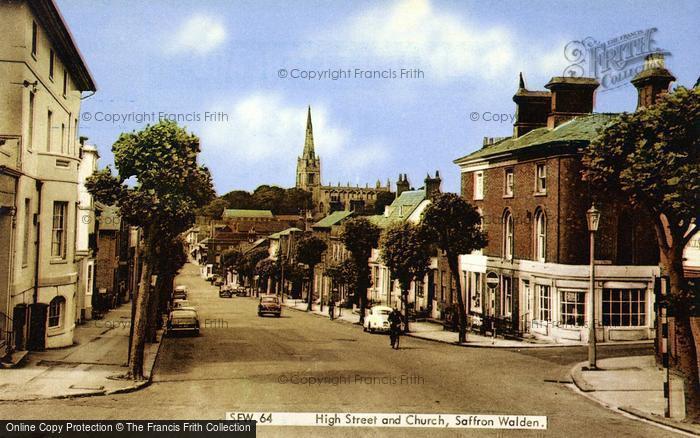 Photo of Saffron Walden, High Street And Church c.1965