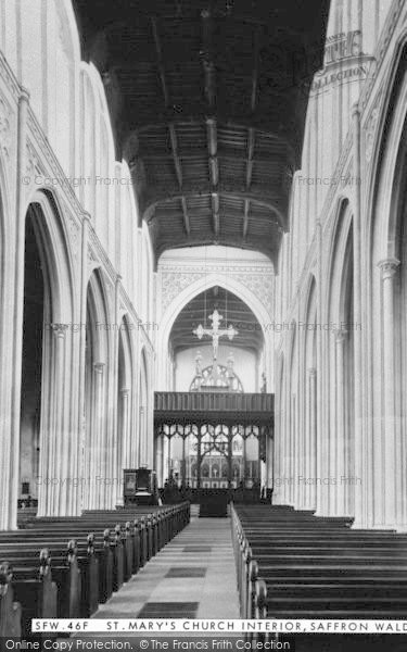 Photo of Saffron Walden, St Mary's Church Interior c.1955