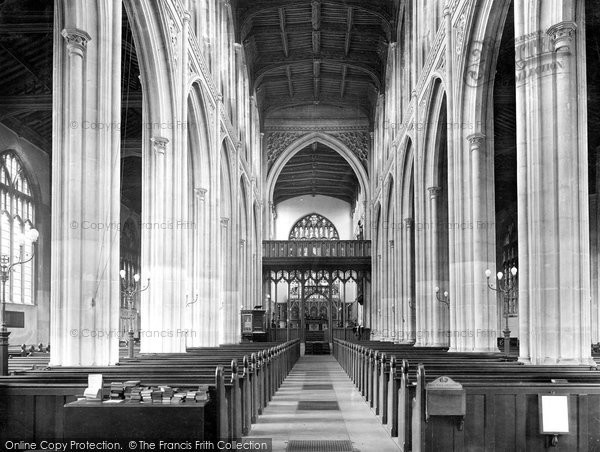 Photo of Saffron Walden, St Mary's Church, The Interior 1925