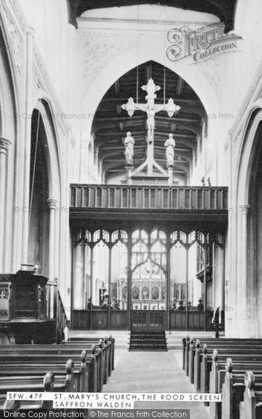 Photo of Saffron Walden, St Mary's Church, The Rood Screen c.1955