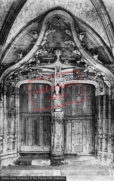 Photo of Saint Wandrille Rançon, Fontenelle Abbey, Refectory Door c.1930