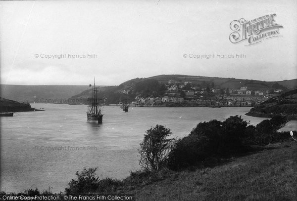 Photo of Salcombe, General View With Ship 1890