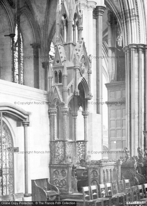 Photo of Salisbury, Cathedral Choir, Bishop's Throne 1914