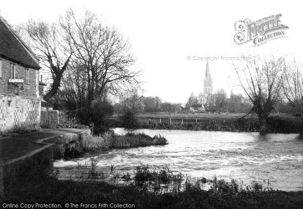 Photo of Salisbury, Cathedral, From Old Mill c.1955