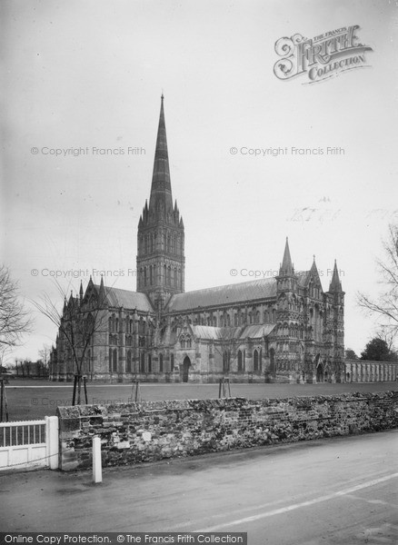 Photo of Salisbury, Cathedral, North West c.1955