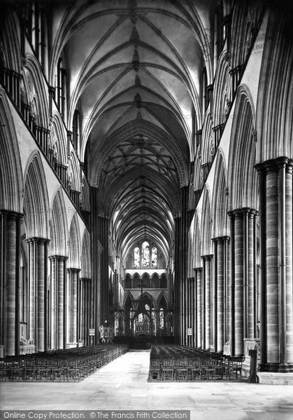 Photo of Salisbury, Cathedral, The Nave Looking East 1887