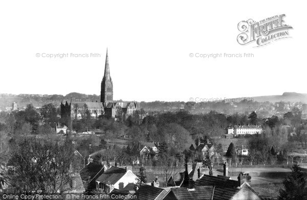 Photo of Salisbury, From Harnham Hill c.1955