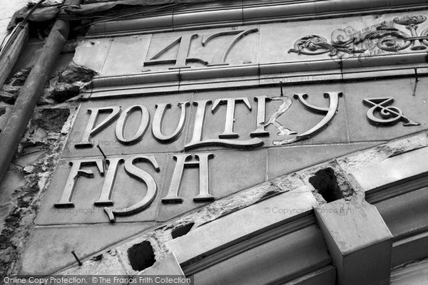 Photo of Salisbury, Poultry And Fish Sign, Fisherton Street 2004