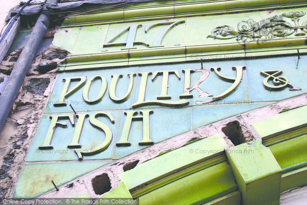 Photo of Salisbury, Poultry And Fish Sign, Fisherton Street 2004