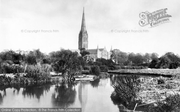 Photo of Salisbury, The Cathedral From The River Avon 1887