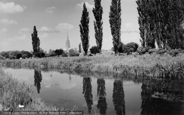 Photo of Salisbury, The Cathedral From The River c.1955