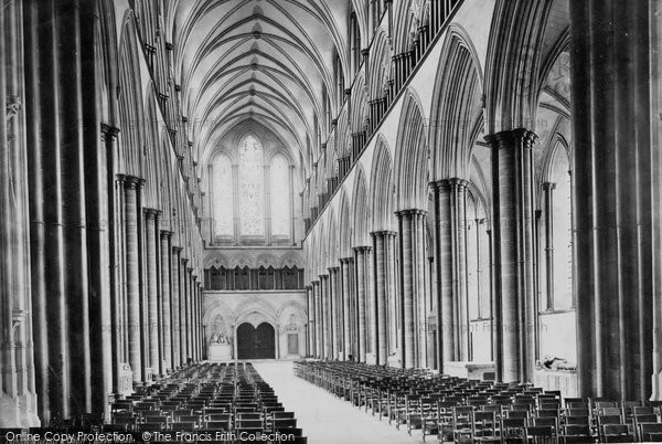 Photo of Salisbury, The Cathedral, Nave West 1887
