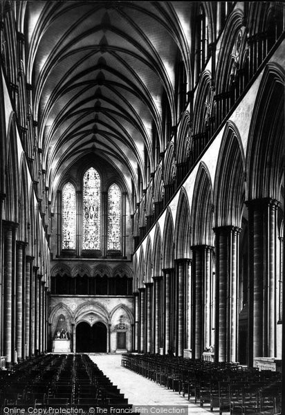 Photo of Salisbury, The Cathedral, Nave West 1887