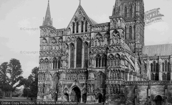 Photo of Salisbury, The Cathedral, West Front c.1955