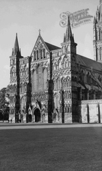 The Cathedral, West Front c.1955, Salisbury