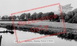 The Playing Fields And River c.1955, Saltaire