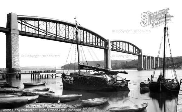 Photo of Saltash, Royal Albert Bridge And Tamar Barges 1890
