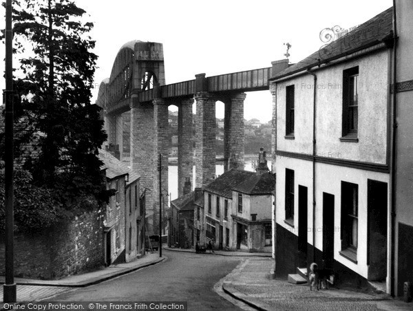 Photo of Saltash, the Royal Albert Bridge from Fore Street c1955