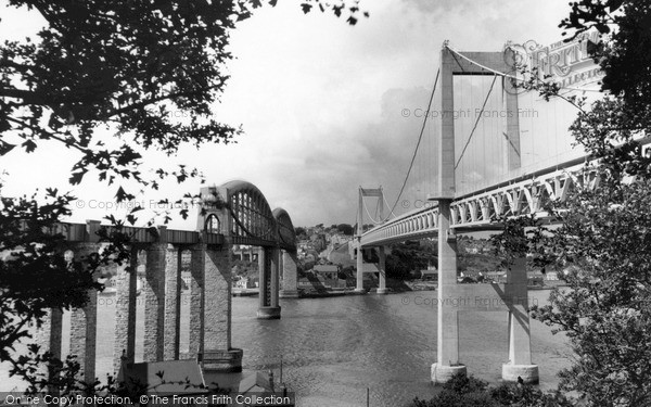 Photo of Saltash, The Tamar Bridge And Royal Albert Bridge c.1965