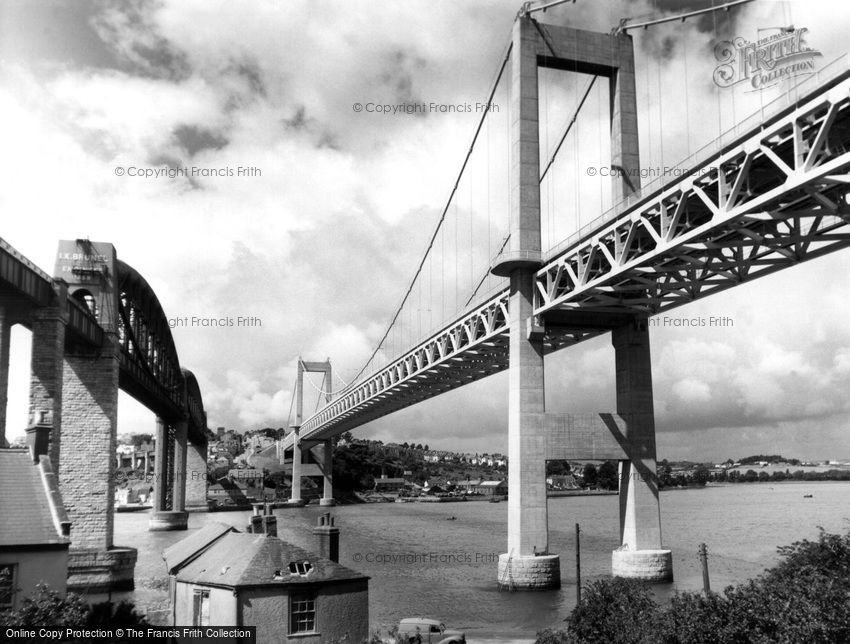 Saltash, the Tamar Bridge c1965