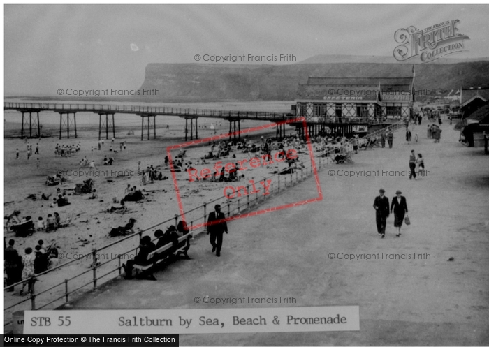 Photo of Saltburn By The Sea, Beach And Promenade c.1955