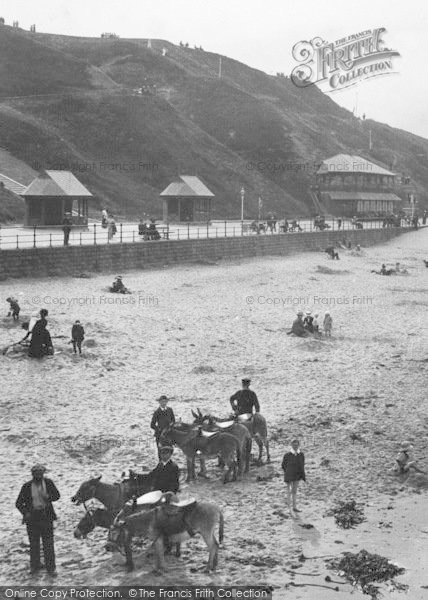 Photo of Saltburn By The Sea, Donkeys On The Sands 1913