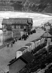 Saltburn-By-The-Sea, Huntcliff, Bathing Machines And Pier 1901, Saltburn-By-The-Sea