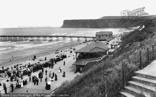 Photo of Saltburn By The Sea, The Pier And Hunt Cliff 1913