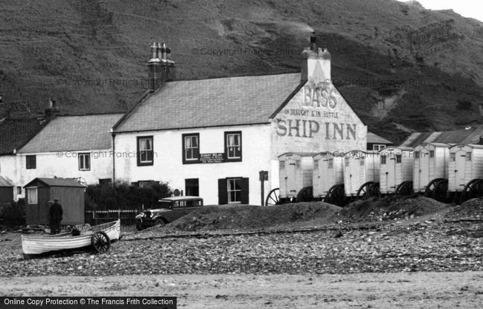 Photo of Saltburn By The Sea, The Ship Inn And Bathing Machines 1927