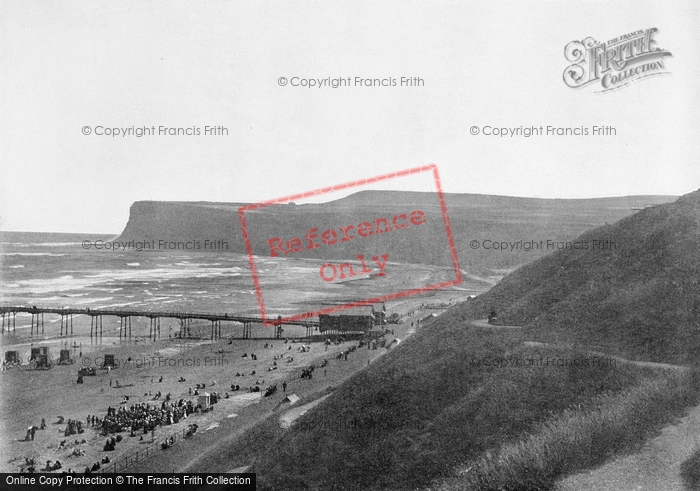Photo of Saltburn By The Sea, View Of Cliffs, Beach And Pier c.1895